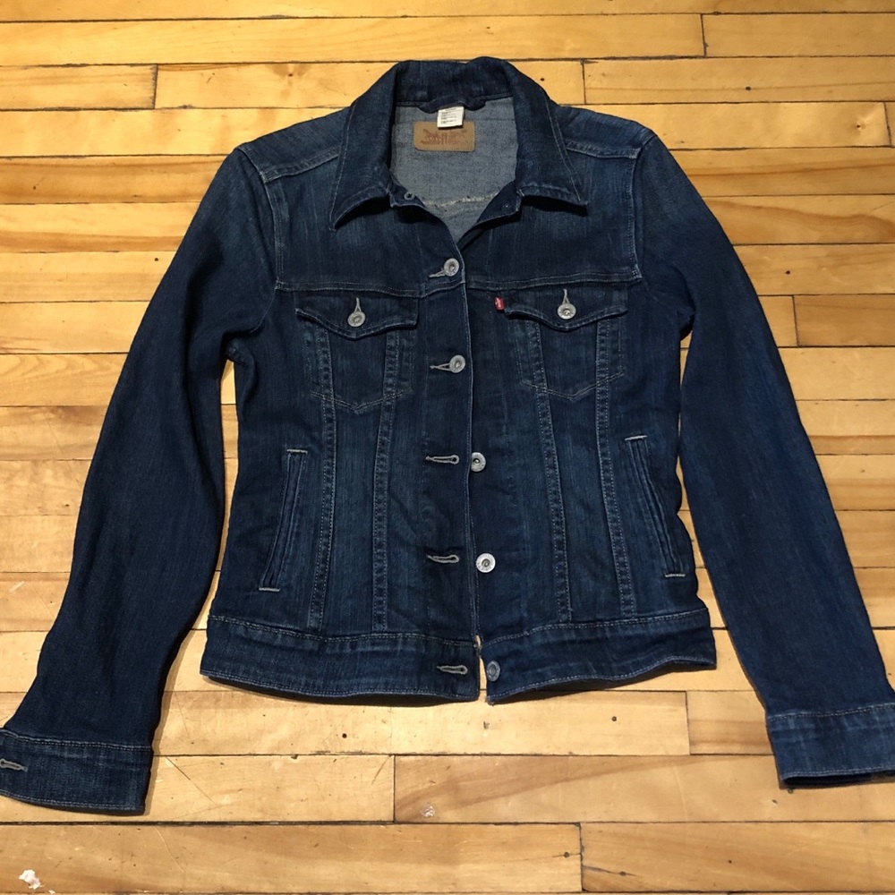 Levi's Dark Blue Denim Cotton Jean Jacket Small